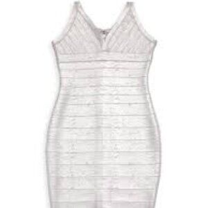 Katie J NYC - Girl's V-Neck Stretch-Knit Dress Silver Foil